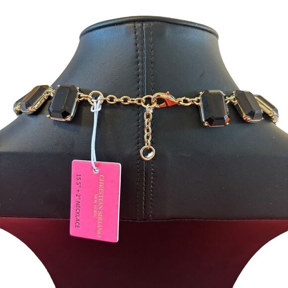 Stunning Christian Siriano Elegant Black and Gold Necklace. - Picture 5 of 6